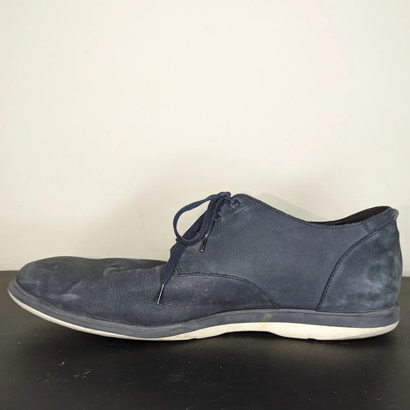 Clark's Men's Blue Suede Leather Lace Up Oxford Shoes Size 13 - Picture 8 of 9